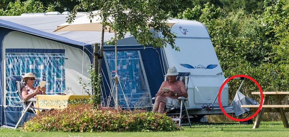 Deichselabdeckung am Wohnwagen